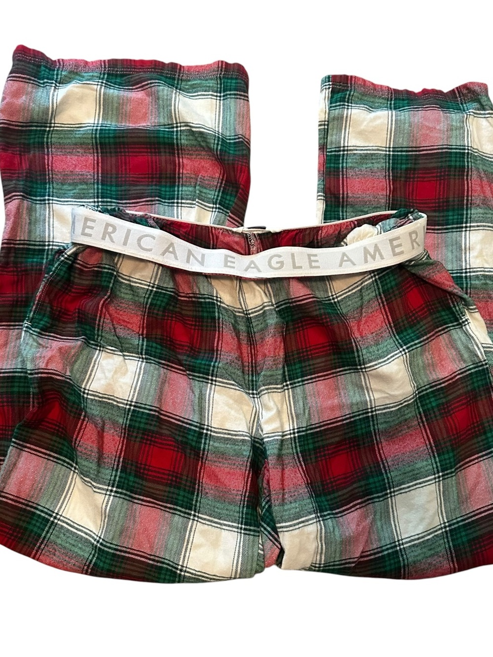 American Eagle Outfitters Red Green Cream Plaid Pajama Pants